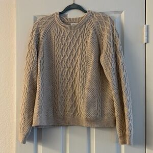 J. Crew Cable Knit Sweater in Beige